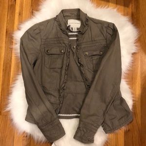 Trendy army green light fall jacket